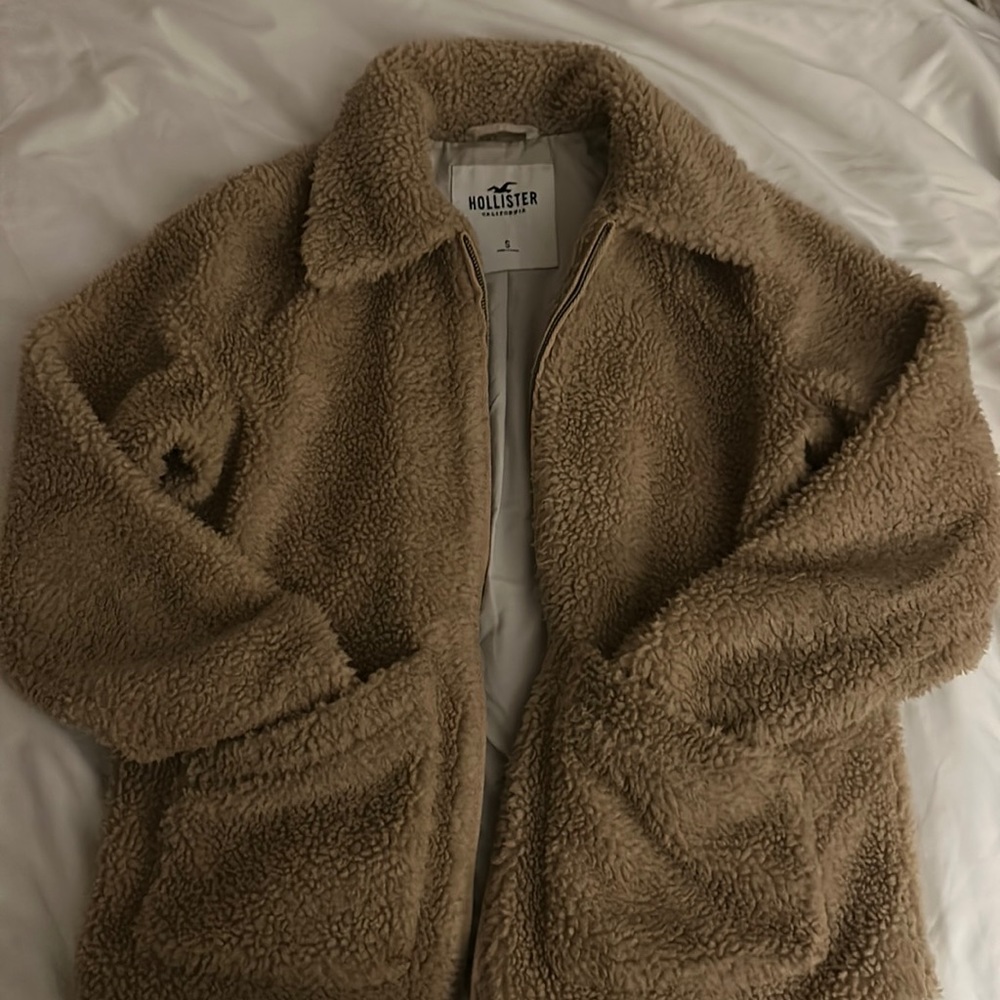 Hollister Teddy Bear Sherpa Coat Jacket Fleece Sherpa